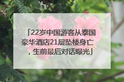 22岁中国游客从泰国豪华酒店21层坠楼身亡，生前最后对话曝光