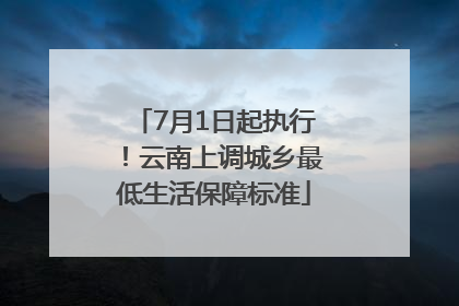 7月1日起执行！云南上调城乡最低生活保障标准