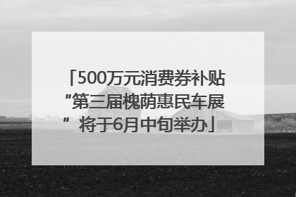 500万元消费券补贴 “第三届槐荫惠民车展”将于6月中旬举办